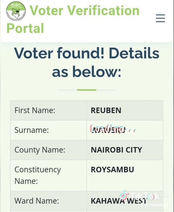 ReubsGiks's tweet photo. Verify your voter details by clicking on this link;

https://t.co/nXwyESBYF1

And if you have not registered as a voter please do so.

#nikokadi https://t.co/Wd37NmW8US