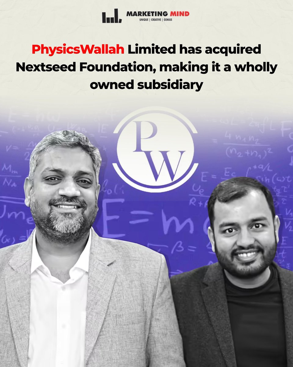 MarketingMind_'s tweet image. The deal, approved earlier by its board, was finalised on March 18, 2026, with the company acquiring 100% stake for ₹1 lakh, marking another step in expanding its ecosystem beyond core edtech.

#Marketingmind #company #deal