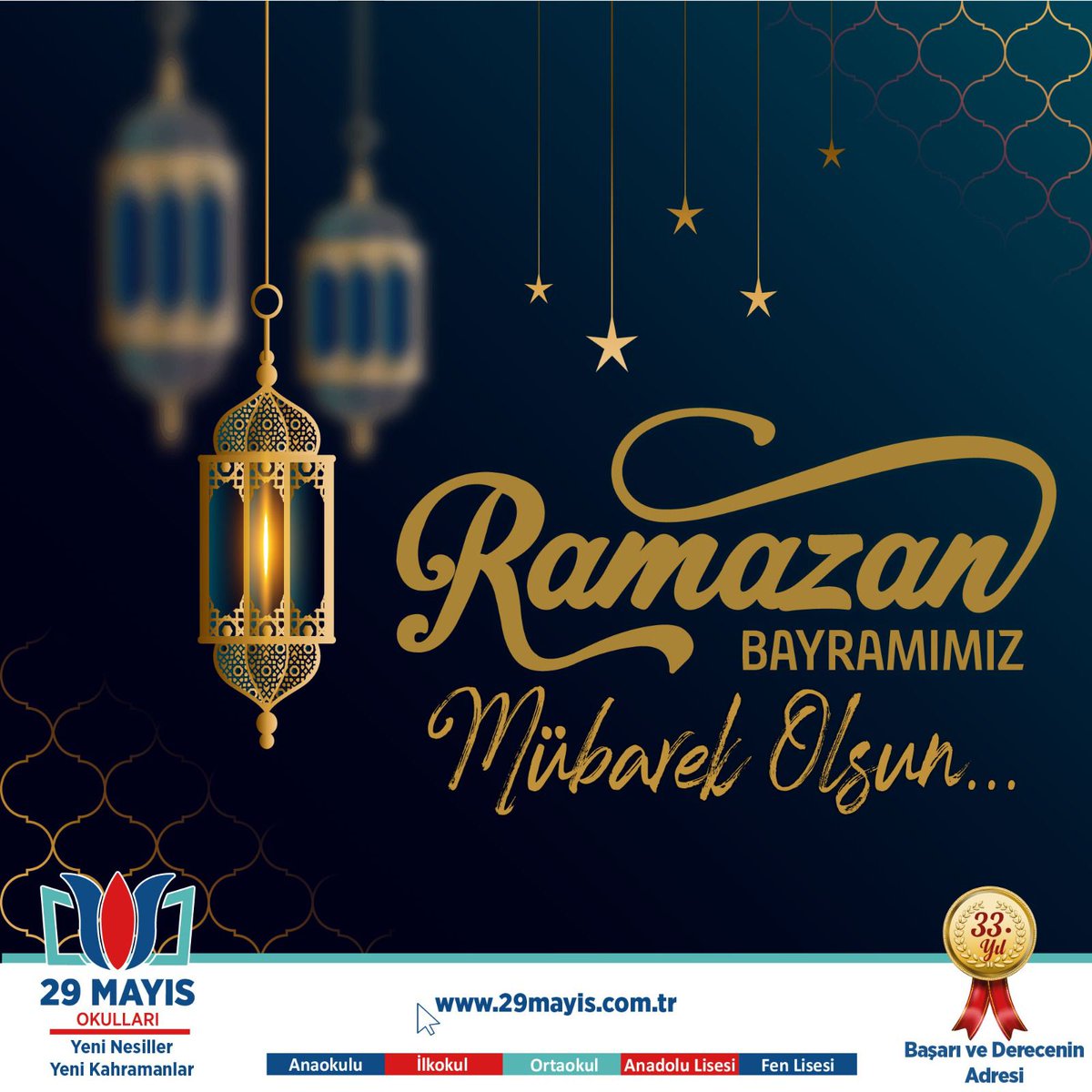 29MayisOkullari's tweet photo. Rahmet ve arınma iklimiyle gönüllerimizi kuşatan Ramazan ayının ardından; barışın, kardeşliğin ve huzurun hâkim olduğu Ramazan Bayramı’na erişmenin sevincini yaşıyoruz. 
Tüm İslam âleminin Ramazan Bayramı’nı gönülden tebrik eder, bayramın hayırlara vesile olmasını dileriz. https://t.co/HRQKKcCWH1