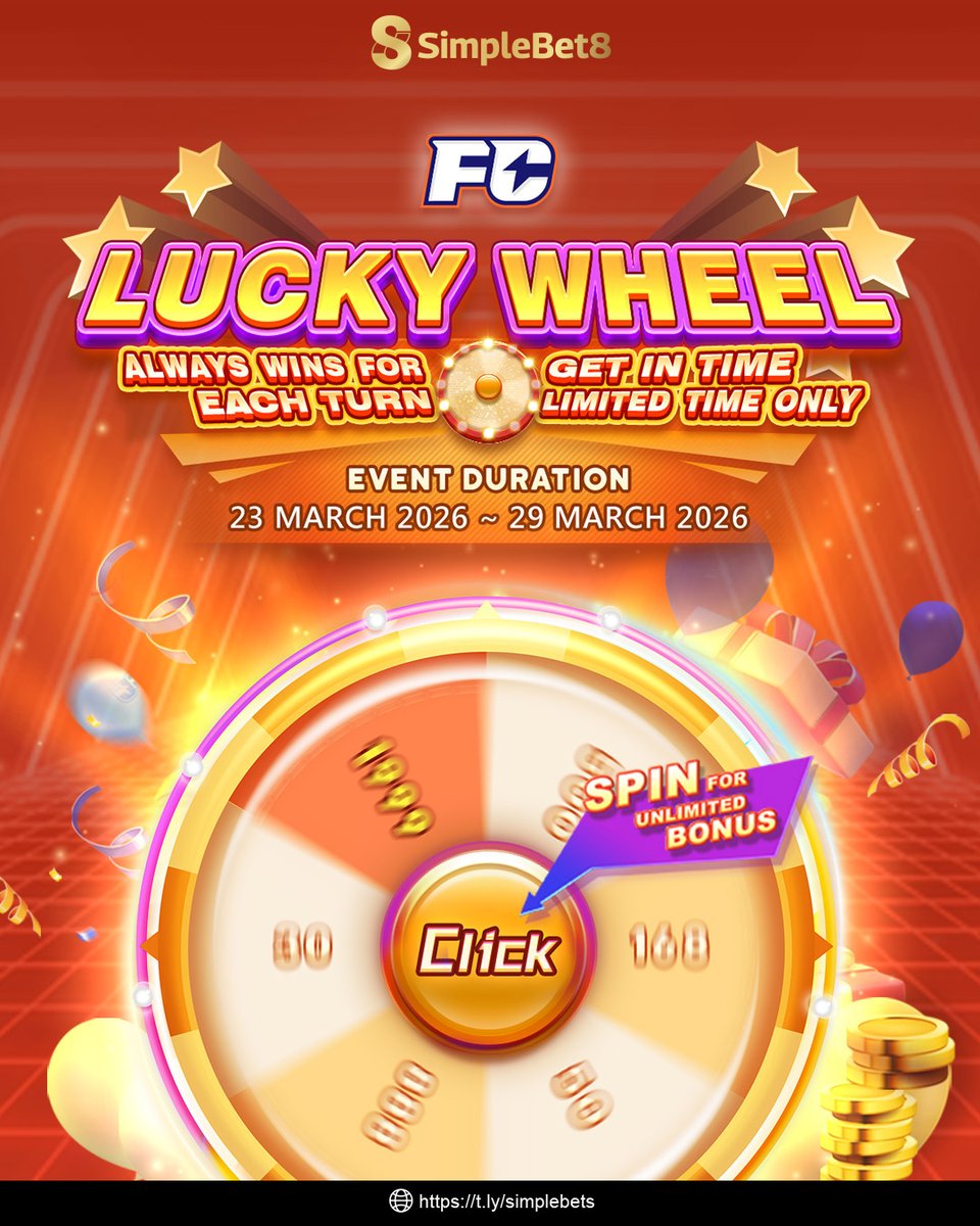 simplebet_8's tweet photo. 🎯 Fa Chai Lucky Wheel – Putar Hoki, Raih Rezeki! 🧧✨

🔎 Cari di Google: SIMPLEBET8
💳 Pembayaran praktis via QRIS • OVO • DANA • GOPAY

📅 Periode: 23 Maret – 29 Maret 2026
🎁 Banyak hadiah seru siap kamu bawa pulang!

#FaChaiLuckyWheel #SIMPLEBET8 #CuanTerus #EventSeru https://t.co/aaXnP8w3FD