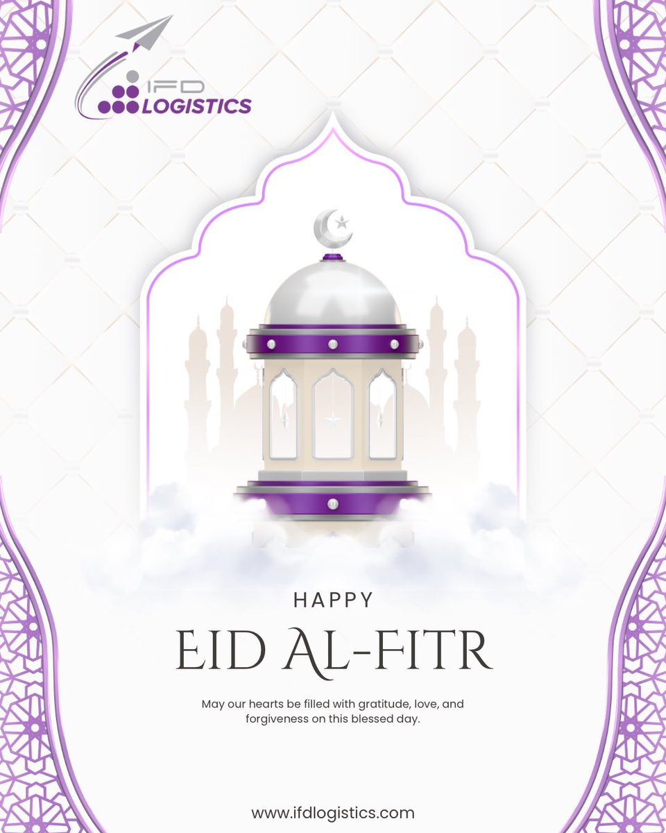 Wishing you a blessed Eid filled with joy and peace 🌙 ✨ #eidalfitr #eidmubarak #ifdlogisticssl #logistics #courier