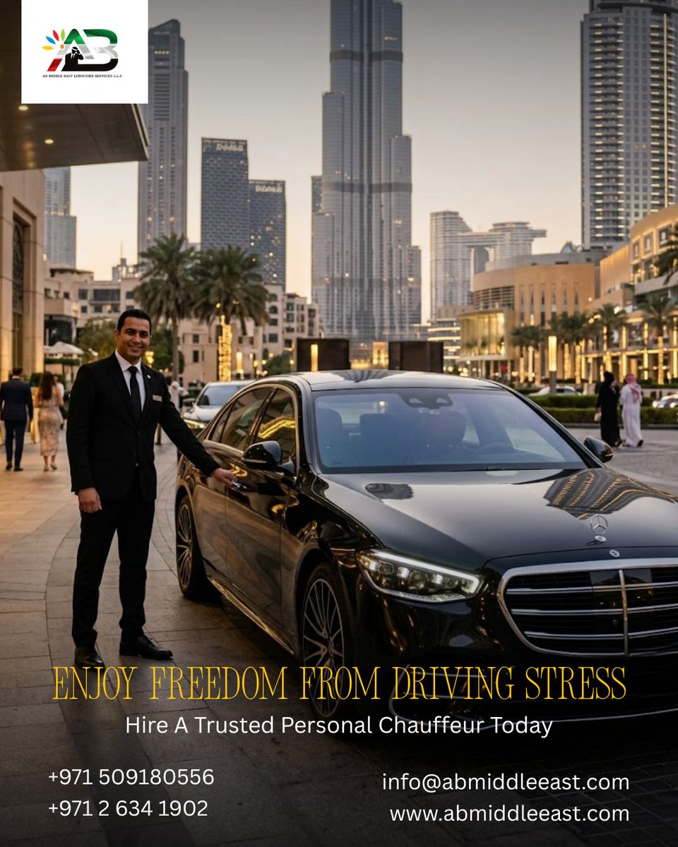 abmiddleeast's tweet image. Enjoy freedom from driving stress with Ab Middle East’s trusted personal chauffeur service. Experience safe, punctual and luxurious rides tailored to your schedule.
abmiddleeast.com

#PersonalChauffeur #StressFreeTravel #LuxuryRide #AbMiddleEast #SafeJourney