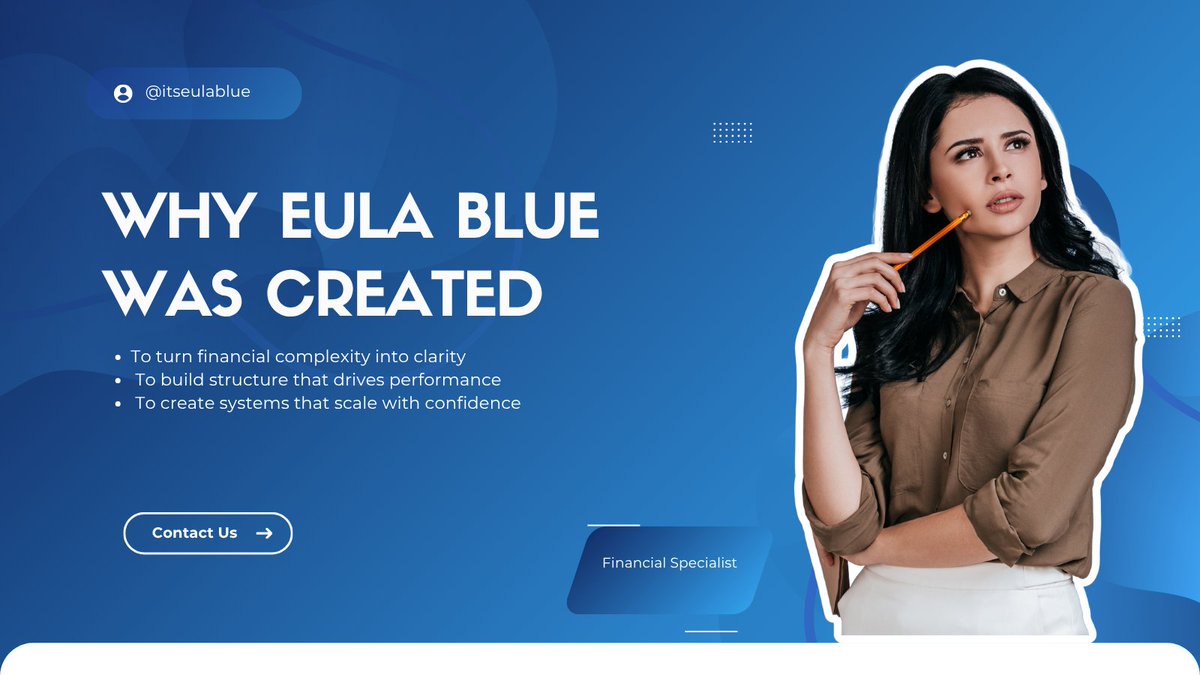 itseulablue's tweet image. We didn’t create Eula Blue to just manage finances.
We built it to bring clarity, discipline, and real strategy to organizations navigating complexity.
Because when your financial foundation is strong, everything performs better.

#StrategicFinance #FractionalCFO #BusinessGrowth