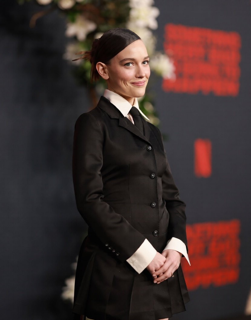 victoria pedretti at the premiere of "something very bad is going to happen".