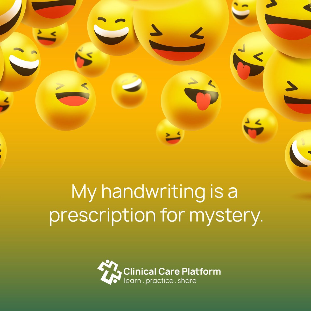 PlatformCare's tweet photo. If you can read it, you deserve CPD points 😭
Funny Friday to the healthcare professionals whose brains move faster than their pens. 

#funnyfriday #CCP https://t.co/UYzzssSRC1
