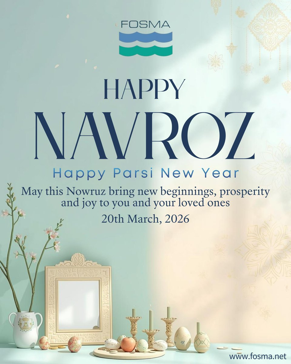 FOSMA wishes you a joyful and prosperous Nowroz 🌸

As we welcome new beginnings, may this festive occasion bring renewed hope, happiness, and success to you and your loved ones. 

#navroz #peace #safeseas #fosma #maritimecommunity