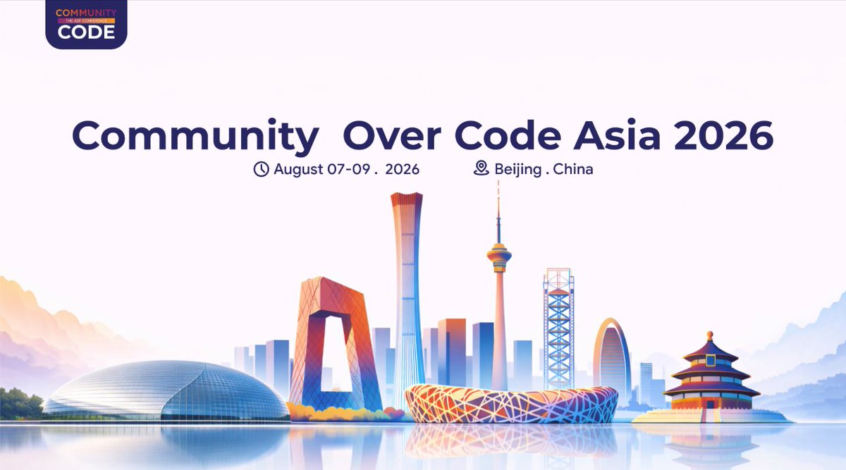 ASFCloudberry's tweet photo. #CommunityOverCode Asia 2026 CFP is open!
We’d love to see more @ASFCloudberry sessions submitted to tracks like Data + AI, Data Lake & Data Warehouse, and OLAP & Data Analysis.
See you in Beijing on August 7–9, 2026.
CFP closes on April 21, 2026.
🫱https://t.co/jR6gYVL43F https://t.co/3UZUAQuMSr