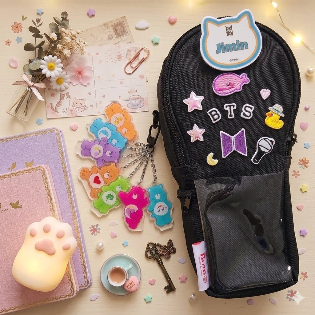 大好きなケアベアを集めて
7種類ゲットしたので
アミボムケースにじゃらじゃらつけた♡
(重い)