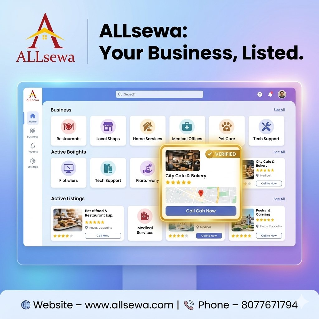 ALLsewa's tweet image. Get your business featured on ALLsewa! From restaurants to tech support, reach local customers with a verified profile today. 
#allsewa #BoostYourBusiness #businesslisting #LocalSEO #businessonilne #BoostVisibility