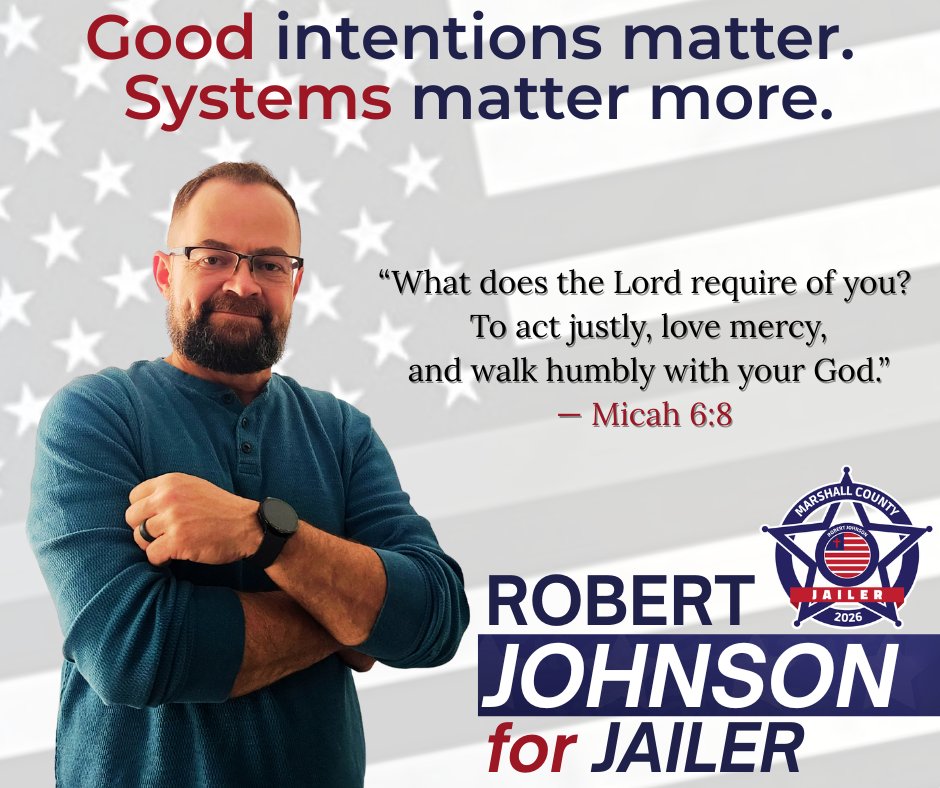 McJailer55857's tweet image. Law enforcement veteran.
Corrections officer. Candidate for Marshall County Jailer.

I believe in:
🇺🇸 The Constitution
⚖️ Accountability in government
🛠️ Fixing broken systems, not managing them
Local leadership matters.
It’s time to get this right.

#Constitution
#MarshallCounty