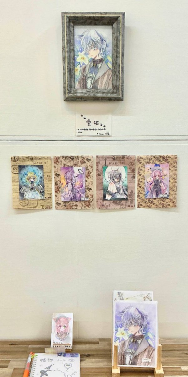 m_ku03g's tweet image. #gallery TetoTeto 様主催
【#ゴシックチョーカー】展に参加致します。

日時■3/21(土)～29(日)
　　【休廊日■24(火)〜26(木)】
　　14時～19時【最終日18時迄】
会場■gallery TetoTeto【大阪】

額1点ﾌﾚｰﾑﾚｽ4点での参加になります。設営のお写真頂きました★明日から宜しくお願い致します。