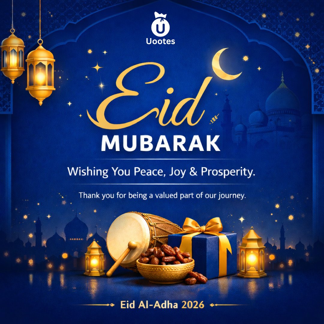 Uootes_tech's tweet photo. 🌙 Eid Mubarak to our amazing community!
May your day be filled with happiness, blessings, and prosperity. 🤍

#Uootes #let_you_earn https://t.co/kbGkI4Zkv9