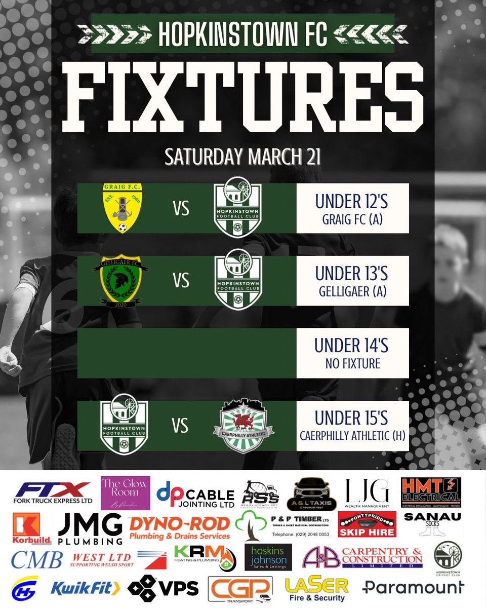 BlackerGrant's tweet photo. Junior fixtures for the weekend 

Good luck to all 🟢⚫️

#pathway #communityclub #oneclub https://t.co/GiSEle8tae