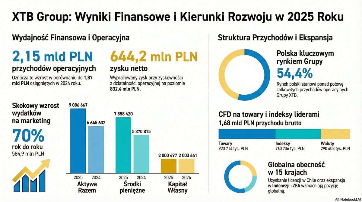 WYNIKI ROCZNE XTB!!!

1/7 Rok 2025 w XTB: Skala, rekordy i wielkie inwestycje w przyszłość. 🚀

Zarząd XTB opublikował raport roczny za 2025 rok. To był okres przełomowy pod względem zasięgu i liczby osób, które zaufały platformie. Oto najważniejsze liczby i fakty, które musisz