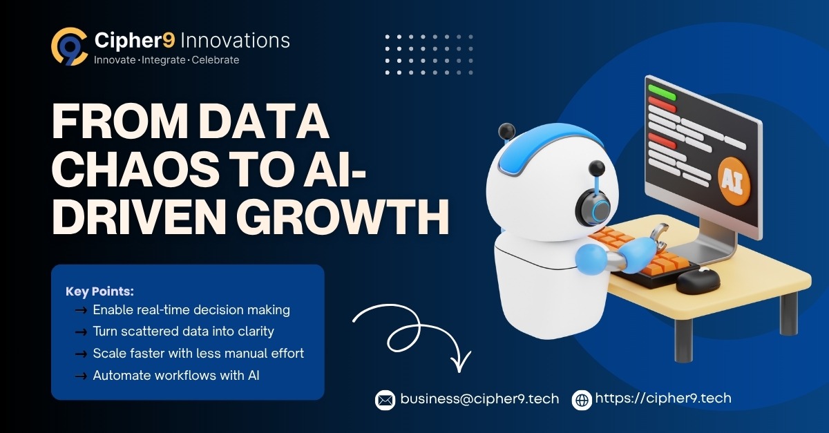cipher9_tech's tweet photo. 🚀 From Data Chaos to AI Growth

AI = smarter decisions, not just automation.

✔ Data
✔ Insights
✔ Intelligence

📩 business@cipher9.tech
🌐 https://t.co/xi8BneIRiT

#AI #DataAnalytics #TechInnovation https://t.co/h3jZMhNLlJ