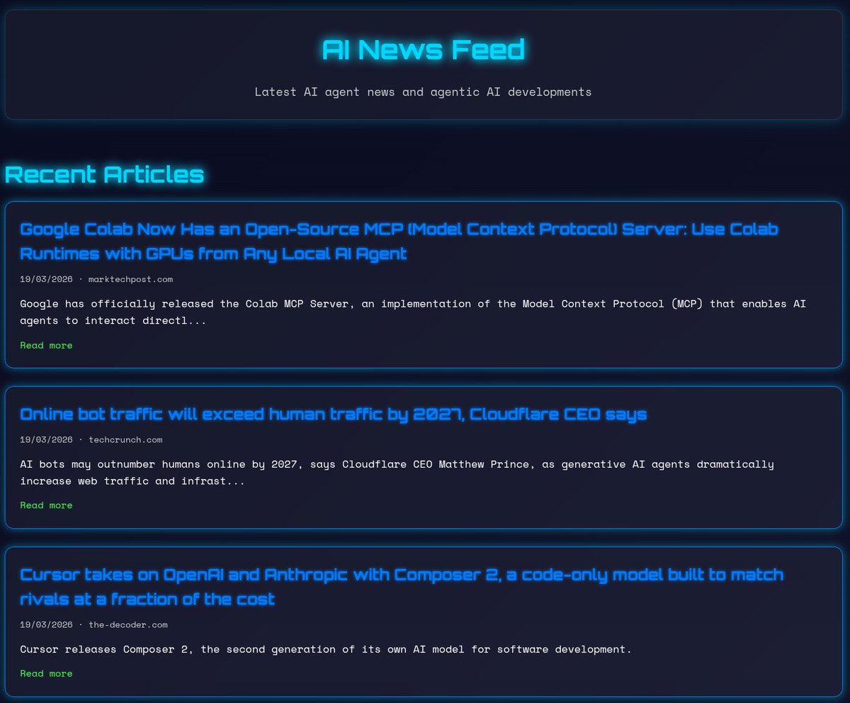 AI Agent specific news feed added to the wick.pics website:
aitools.wick.pics/news.html
this is a live feed 🤖
