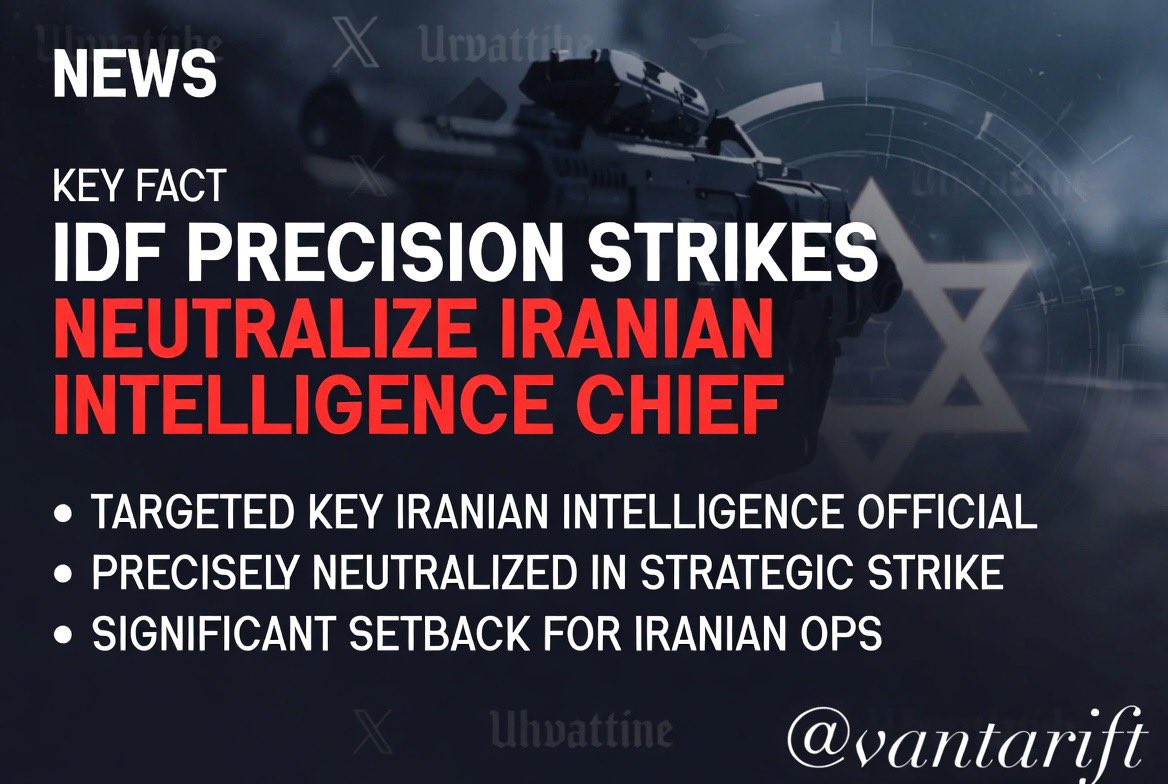 vantarift's tweet photo. Israeli Defense Forces (IDF) have conducted targeted airstrikes inside Iran, eliminating the head of Iranian intelligence and hitting over 200 military sites. The actions follow fresh missile and rocket barrages from Iranian and Hezbollah positions targeting Israeli civilian areas. 

These operations reflect Israel’s resolute defence posture against state-sponsored threats and proxies, safeguarding its population while contributing to broader regional stability.

Källa: The Jerusalem Post live updates, 18–19 March 2026.

https://t.co/rygLDglGG9

#Iran #Israel