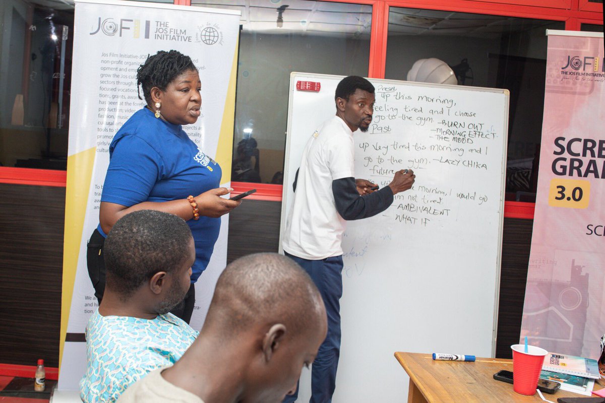 DAY 4 – ScreenGramm 2026

- Creative Session: Conversation was driven by the participants themselves. 
- Main Session: Mrs. Alice Jumoke Fasakin on “The Difference Between Stage and Screen Writing
- Amb. Vivien Abara on “Grammar for Visual Storytelling

#ScreenGramm2026
#JOFII
