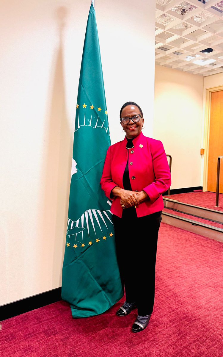 AUC_OSEWPS's tweet photo. The AU Special Envoy on #WPS, Amb. Liberata Mulamula, met with Justice Effie Owuor, Vice-Chairperson of #FemWise, and Gwendolyn Meyers, Youth Messenger for Peace from Liberia, at the African Union Permanent Observer Mission to the United Nations in New York. https://t.co/tWobVDtv8a