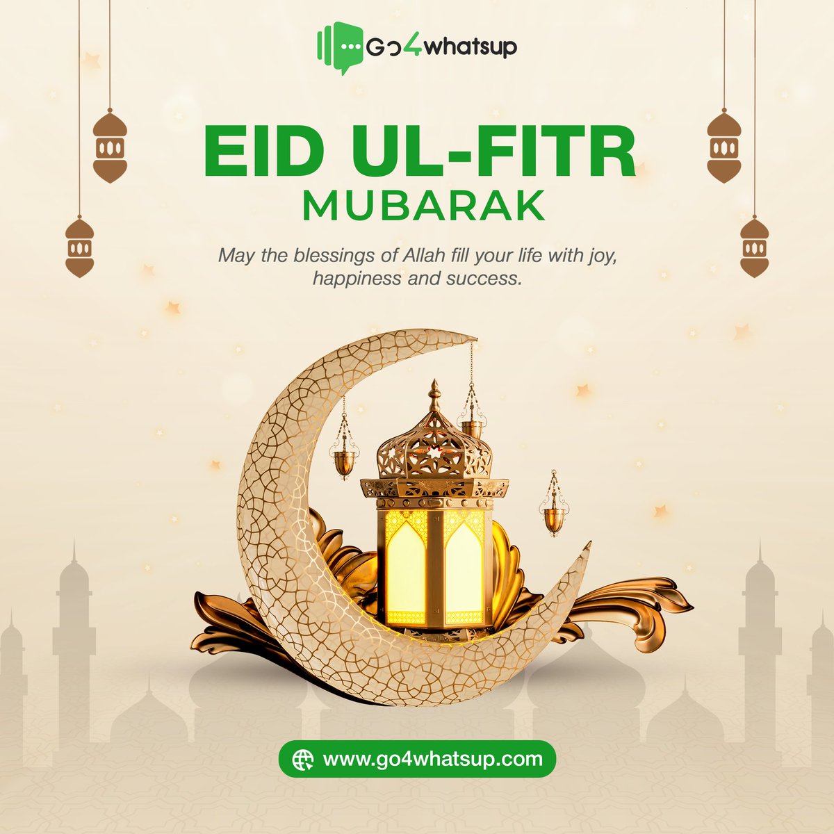 Go4Whatsup's tweet photo. 🌙 Eid Mubarak!
May Allah bless you with happiness, peace &amp; success ✨

#EidMubarak #EidUlFitr #Go4Whatsup #BusinessGrowth #AIChatbot #WhatsAppAutomation https://t.co/7DC0SAt2Up