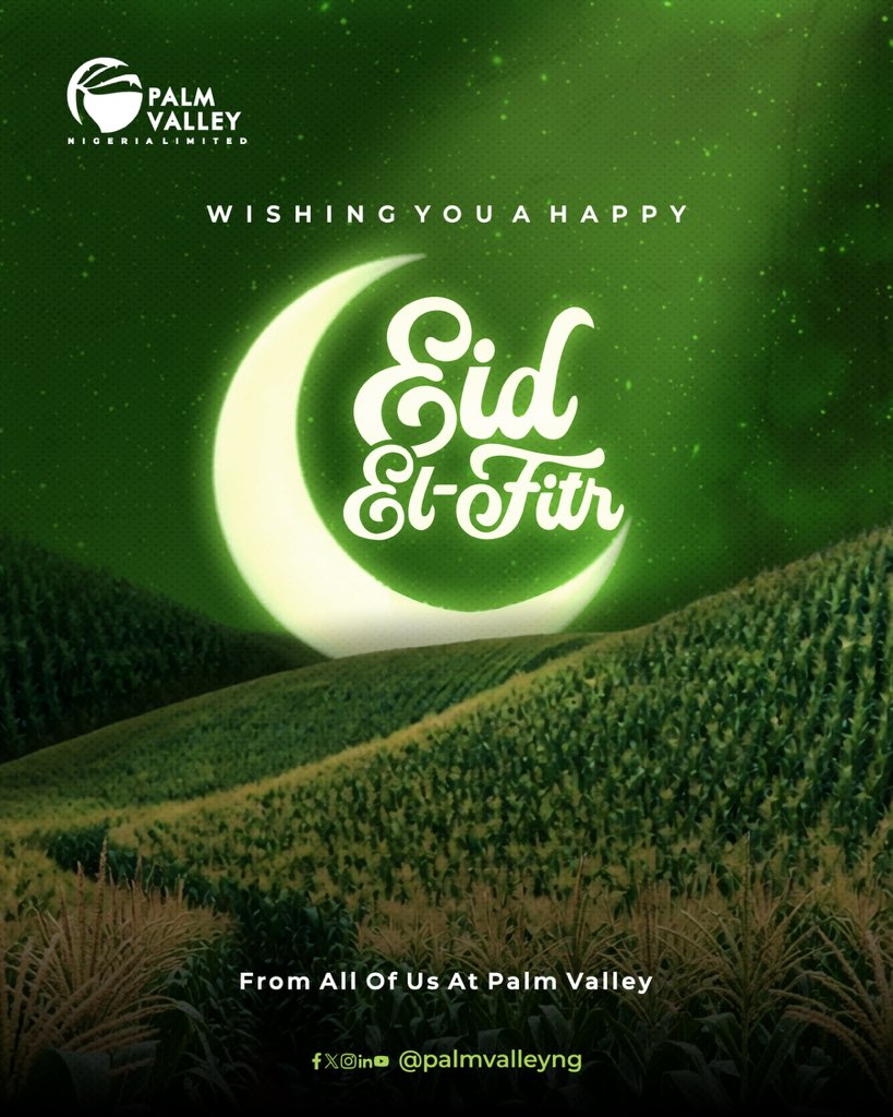 palmvalleyng's tweet photo. Wishing you peace, joy, and abundant blessings this Eid 🌙✨
From all of us at Palm Valley.
#eidelfitr https://t.co/nKlLfkK5j3