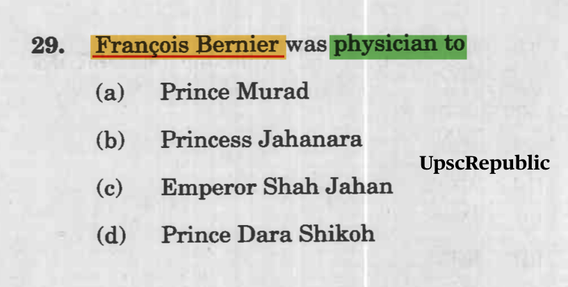 UpscRepublicX's tweet photo. François Bernier was a French physician, political philosopher, and traveller.

PYQ UPSC CDS 2021 https://t.co/w4un2OubXJ