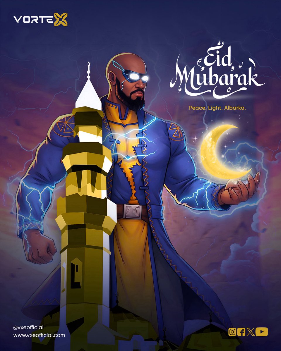 vxestudios_'s tweet photo. Eid Mubarak 🌙✨ 
From all of us at Vortex (VXE®).

Wishing you peace, joy, and abundant blessings today and always.

#eidmubarak #vortexuniverse #zaaminar https://t.co/W5rL1Gfyhl