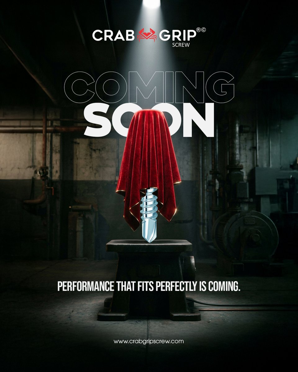 crabgripscrew's tweet image. Performance that fits perfectly is coming.

#CrabGrip #HardwareInnovation #ConstructionLife #Fasteners #IndustrialTools #EngineeringExcellence #ComingSoon