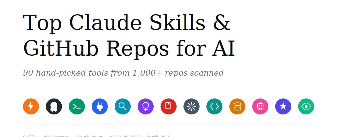 Top 50 Claude Skills & GitHub  Repos for AI — The Only List You  Need.