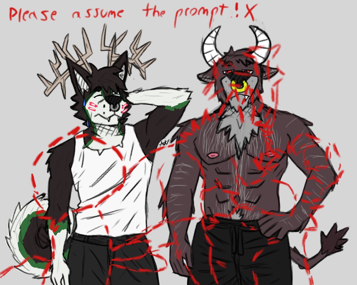 CloverTheDusky's tweet photo. First time doing a trend hope its good!

Assume the prompt trend! #art #furry #furryartist #furrytrend #furryfandom https://t.co/89zf3yJoyP
