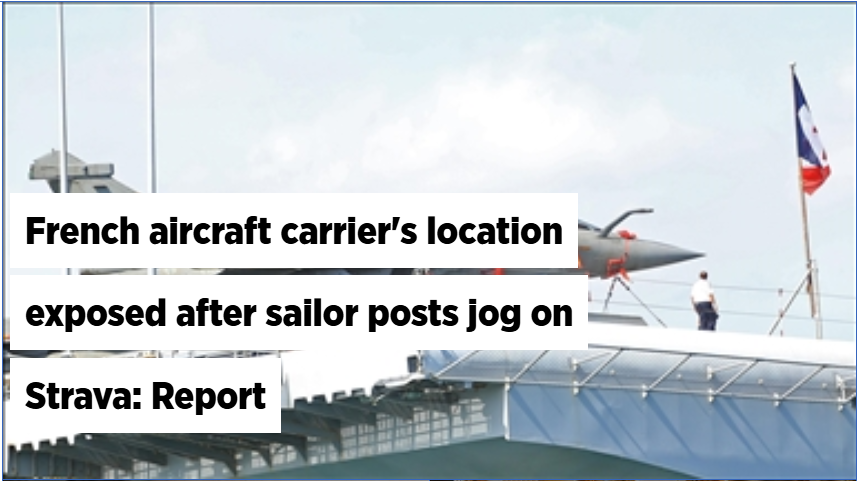 France just exposed its nuclear carrier's location because a sailor wanted his Strava stats. 
This isn't a "digital hygiene" problem , it's a command failure. 
If your troops are jogging in public on active deployment, leadership already lost. How does NATO trust a navy that