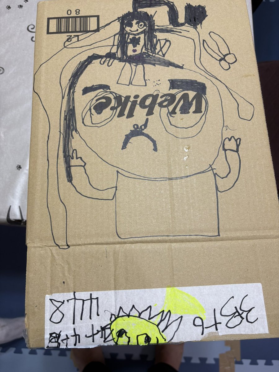 mura_51's tweet image. バイクのパーツは今日届いたのだが、目を離した隙に入れ物の段ボールがアート作品に変わっておりました。

作:次女

#Webike