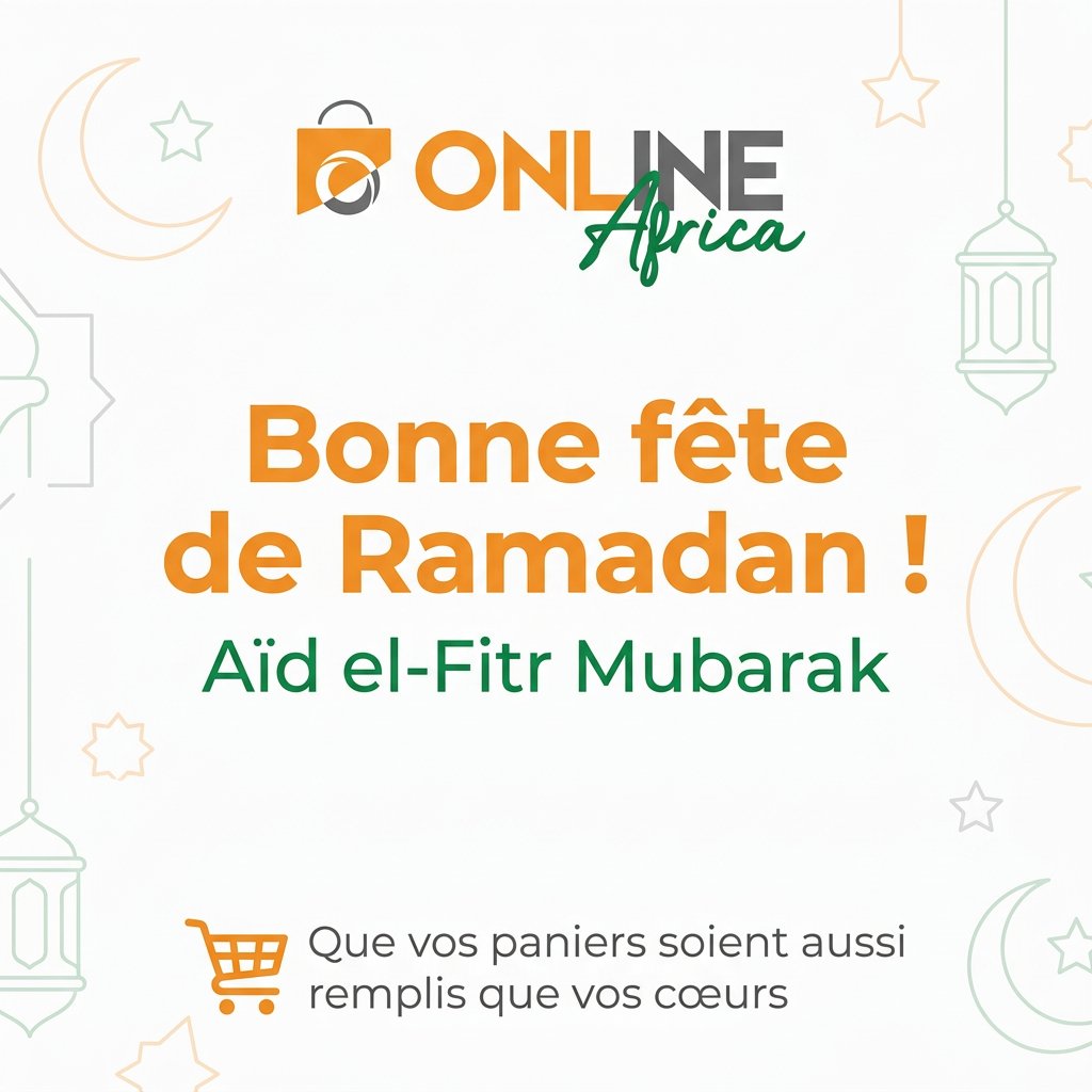 Online Africa vous souhaite une joyeuse fête de Ramadan 🌙

Aïd el-Fitr Moubarak à vous et à vos proches 🤲
Que cette journée soit remplie de paix, de sourires et de bons moments en famille 🕊️

#AfriqueEnLigne #AïdElFitr #Ramadan2026 #EcommerceCameroun #ShoppingEnLigne