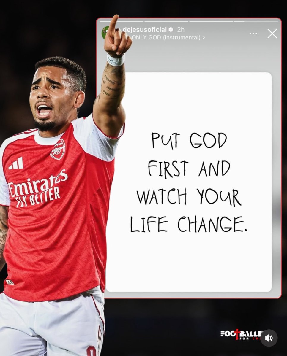 sportsdokitor's tweet photo. “Put God first and watch your life change.”

- Brazil and Arsenal striker, Gabriel Jesus. https://t.co/Dvy3ZXARmz