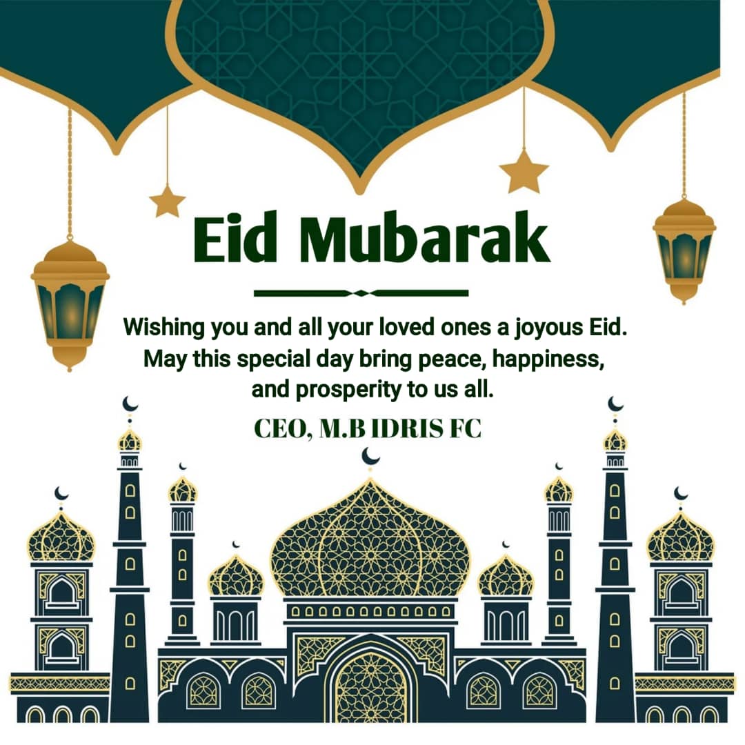 mbidrisfc's tweet photo. Eid Mubarak From MBIDRISFC. 
MAY ALLAH ACCEPT OUR PRAYERS. AAMEEN. https://t.co/j9T4XJzLco