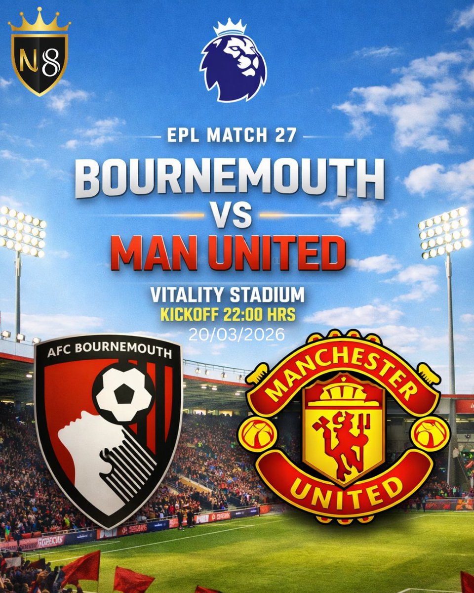 PlaySlots45's tweet photo. 🔥 MATCHDAY! 🔥
Bournemouth 🆚 Man United
⏰ Today @ 22:00 HRS
💰 The time is NOW — bet with N8 Online Casino &amp; watch it GROW 🚀
🎯 Tips:
✅ Man United Win
✅ Over 2.5 Goals
✅ BTTS⚡ Fast payouts | BIG bonuses
📲 Link in bio
#N8COM #EPL #BetNow #WinBig https://t.co/vjhE2qaT1K