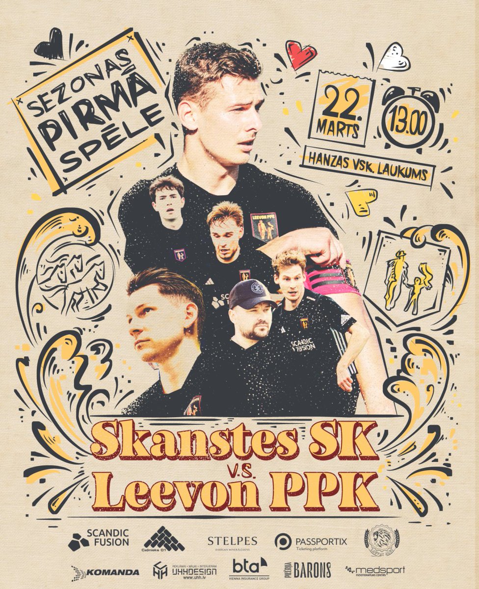 LeevonPPK's tweet photo. SEZONAS PIRMĀ SPĒLE! Jau parīt dosimies uz Hanzas vsk., kur mūs uzņems Skanstes SK. Tiekamies!
Biļetes tikai online: https://t.co/K1wk2SrHkX https://t.co/nUMzlAHiO4