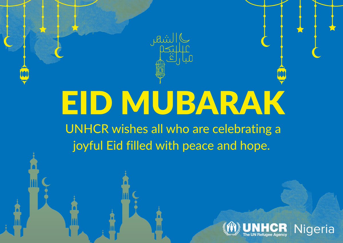 unhcrnigeria's tweet image. #EidMubarak to all celebrating in #Nigeria 🇳🇬 and across the world.
A special message of solidarity to displaced communities spending this auspicious day far from home.Your strength inspires us, and we remain committed to supporting you through this difficult time.
#withrefugees
