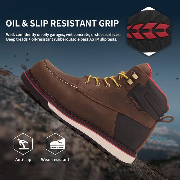 HongKongUL2024's tweet image. Built for wet, tough job sites. 👢
MWORK Welted Blunt boots feature a composite toe, Kevlar puncture resistance &amp;amp; slip-resistant wedge sole—stable and comfortable for long shifts.
👉 mworkboot.com
#mwork #workboots #safetygear