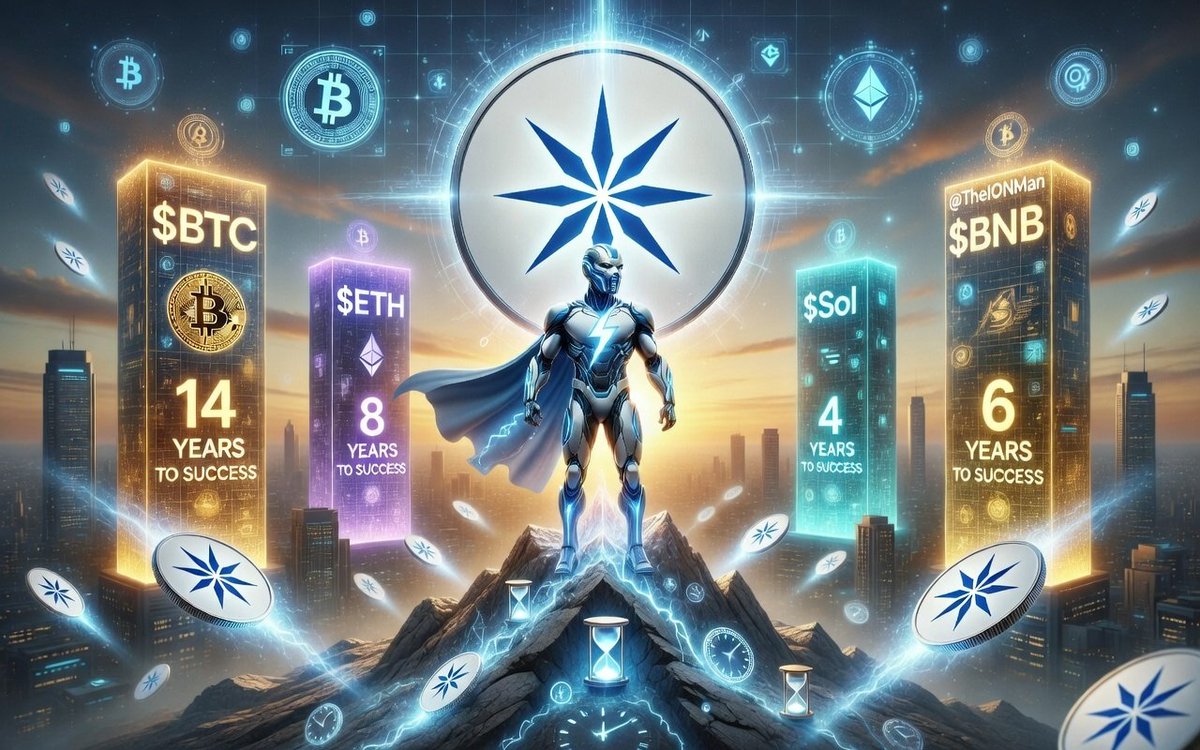 People ask, “How long should we HODL $ION?” 🤯

⚡ HODL till it MOON.

Did Bitcoin come where it is overnight? 
Did Ethereum? Solana? BNB?

It took years and years of patience and pure conviction.

$BTC – 14 years to reach the top
$ETH – 9 years of growth &amp;conviction
$SOL – 4