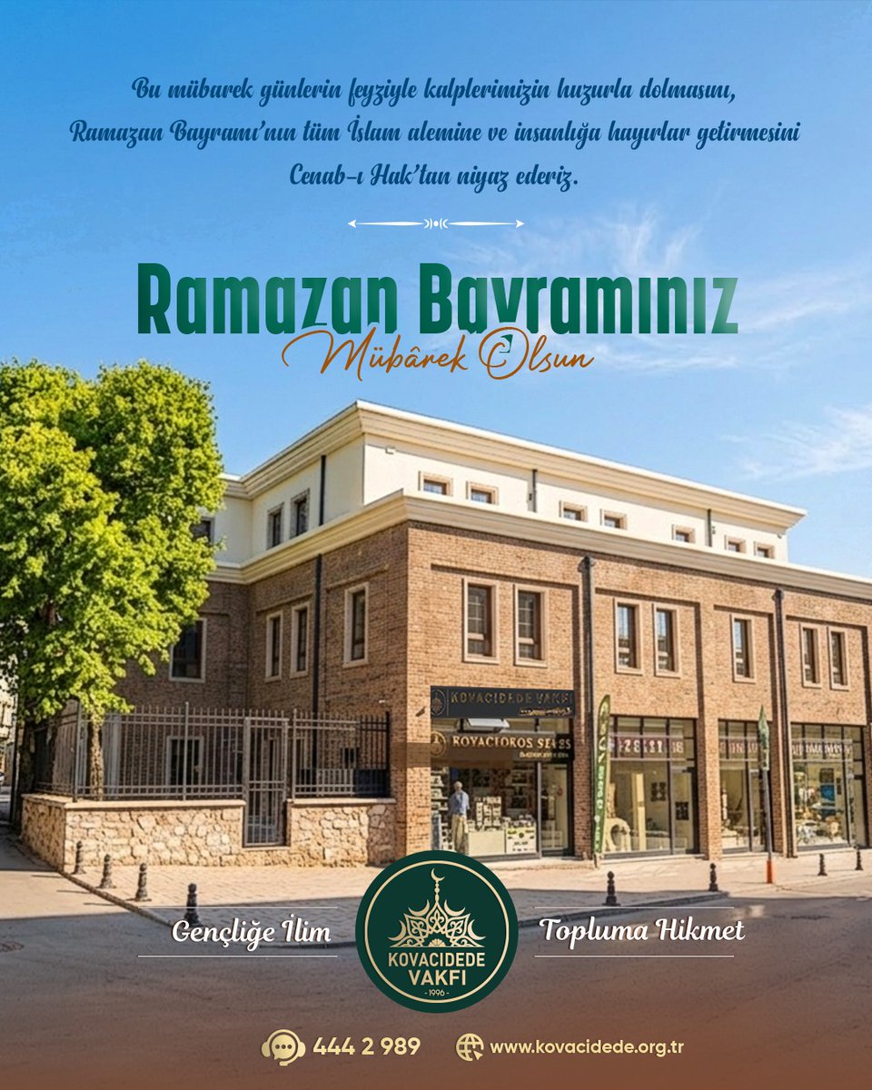 Bu mübarek günlerin feyziyle kalplerimizin huzurla dolmasını, Ramazan Bayramı’nın tüm İslam alemine ve insanlığa hayırlar getirmesini Cenab-ı Hak’tan niyaz ederiz.

Ramazan Bayramınız Mübarek Olsun