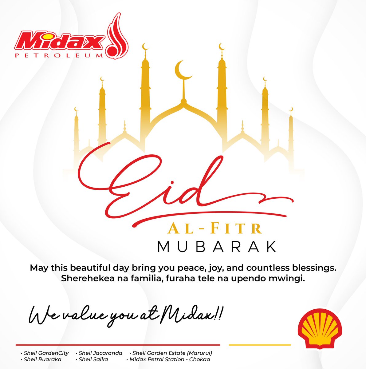 midaxpetroleum's tweet photo. Eid Mubarak 🌙✨
Peace. Joy. Blessings.
From all of us at Midax Petroleum — thank you for choosing us.
#Eid2026 #MidaxPetroleum #DriveWithUs #ShellKenya #ShellGardenCity #ShellJacaranda #ShellGardenEstate #ShellRuaraka #ShellSaika https://t.co/3qGsMKHU57