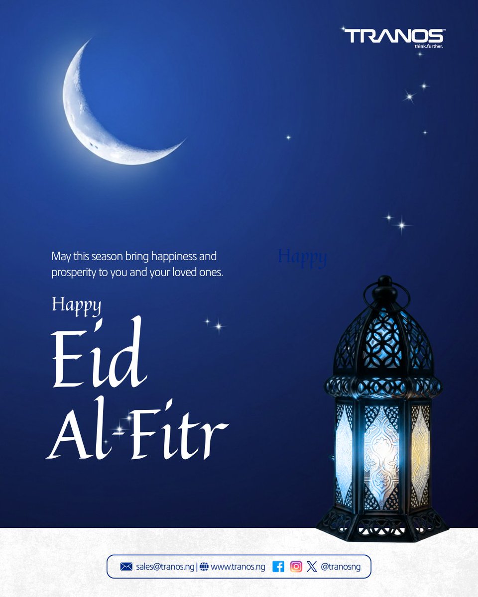 Tranosng's tweet photo. Wishing all our Muslim faithful a peaceful Eid Al-Fitr celebration from everyone at Tranos.

#EidAlFitr
#EidMubarak
#Tranos
#LagosBusiness
#Eid2026 https://t.co/84sB70988D