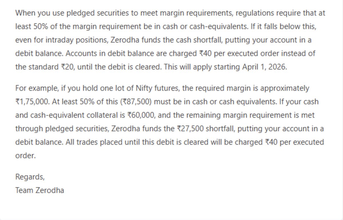 Anirbban's tweet photo. #STT
#ExchangeTax
#RegulatoryCharge
#InterestPayment
Was not enough... now this. And I am quiet sure on Intraday nobody will keep checking their Fund screen to track margin & keep recording whether there account into debit balance or not.
So you know what next. Take guard. https://t.co/aIQGXj4HNd