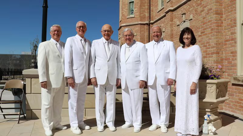 OnThisDayLDS's tweet photo. On this day in Church history:

March 20, 2016

The Prophet Dallin H. Oaks dedicates the Provo City Center Temple.

Then-Elder Oaks, who had previously served as President of BYU, was the first Apostle since Lorenzo Snow to dedicate a temple while serving as neither the President of the Quorum of the Twelve nor in the First Presidency (see photo 2).

The Provo City Center Temple was built from the charred remains of the Provo Tabernacle, which was badly damaged by fire in December of 2010 (see photo 3).

Although this was not the first time that a temple had been built from an existing structure it was truly a unique feat of architecture and engineering to build a new temple within the charred shell of a building that would ordinarily be slated for demolition. 

In order to accommodate the needs of a 21st Century temple within the relatively tight envelope of a pioneer-era tabernacle, many of the non-ordinance rooms ended up being constructed underground.

To accomplish this, a one-of-a-kind series of stilts were constructed to suspend the brick exterior in midair while a basement was constructed beneath it. (see photo 4).

Today, the Provo City Center Temple stands as a testament to God’s love for His children and His ability to repair and renew even that which appears beyond all hope.