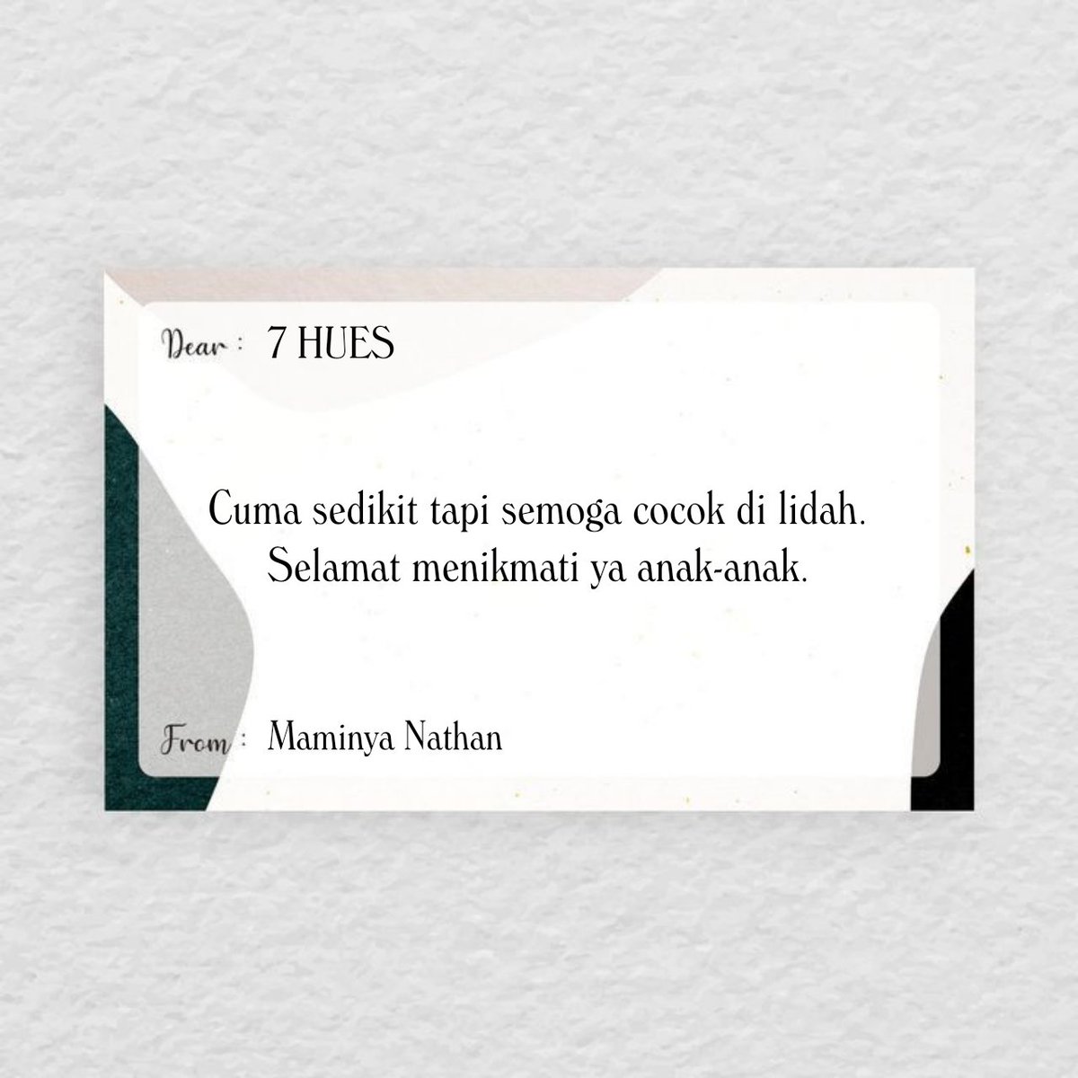 ️️ ️️
️️ ️️
️️ ️️

Ding dong!
Kurir sampai di depan pintu rumah masing-masing penerima membawa tentengan.

( <a href="/Lumirethia/">𝐊𝐀𝐈𝐑𝐎𝐒 𝐏𝐀𝐍𝐍𝐀𝐕𝐈𝐂𝐇.</a>; <a href="/tracesofloving/">Gistara Anastasia</a> )

️️ ️️
️️ ️️
️️
