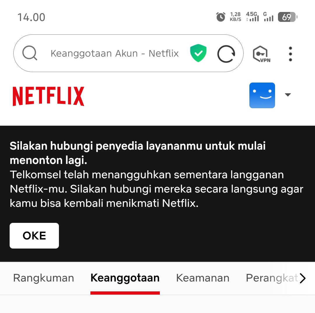 ursecadmrrs's tweet photo. Halo min @Telkomsel , saya beli paket internet berisi langganan netflix. Harusnya sdh berakhir sejak 28 februari 2026. Tapi sampai sekarang masih tertaut dengan status ditangguhkan. Mohon dibantu untuk membatalkan tautan telkomselnya ke netflix. https://t.co/SzZoenBe7N