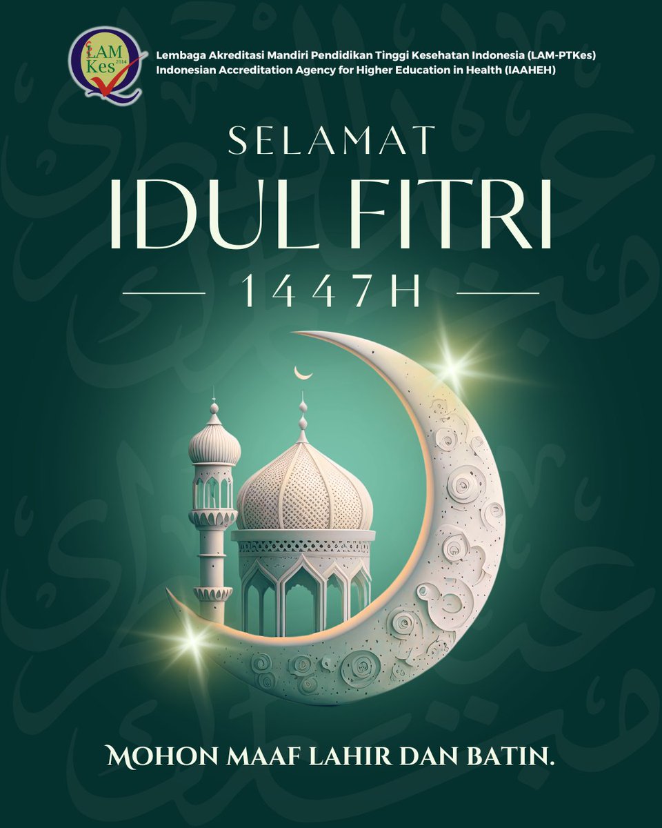 Burung terbang di pagi hari
Hinggap sebentar di dahan hati
Selamat Hari Raya Idul Fitri
Mohon maaf lahir dan batin 🙏🏼

#LAMPTKes #IAAHEH #BeyondStandards #PastiBermutu #IdulFitri