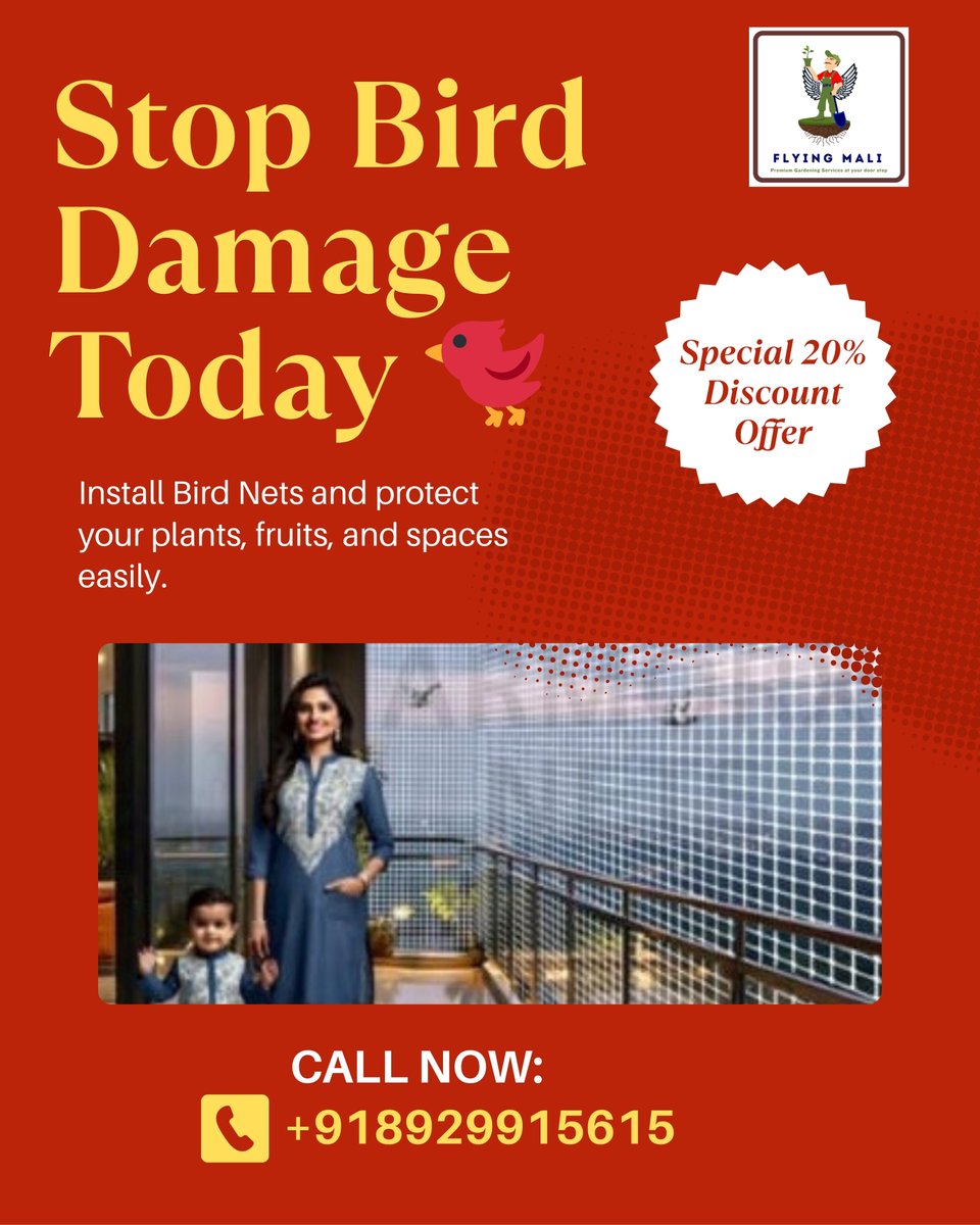 flyingmali24's tweet image. Protect Your Crops with Bird Net 🌿

Birds can damage fruits, vegetables, and plants.
 Bird Netting is a simple and effective solution to keep your crops safe.
📞 8929915615
#BirdNet #CropProtection #FarmingSolutions #flyingmali