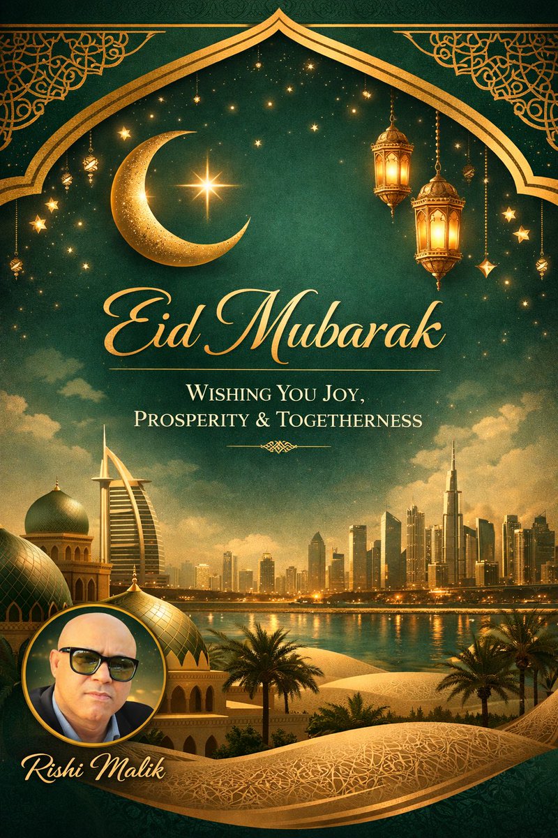 rishimalikdubai's tweet photo. In the times like these, when the world feels uncertain and heavy, may this Eid remind us of what truly matters; peace, compassion, and humanity.
May every prayer rise above the noise of conflict and bring light to hearts across every border.
Eid Mubarak 
#dubai #dubaistrong #UAE https://t.co/Q16DP9IHu4